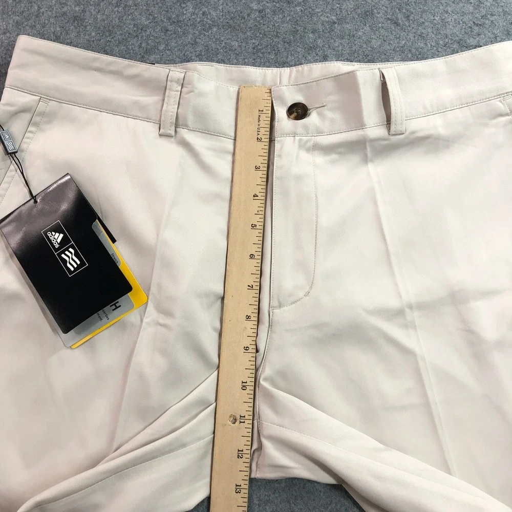 Adidas Mens Golf Tech Pants 34x32 Beige Straight Climalite Moisture Wicking NWT